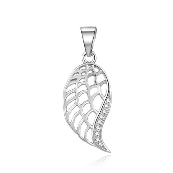 Silver pendant with zircons Angel wing AGH638L