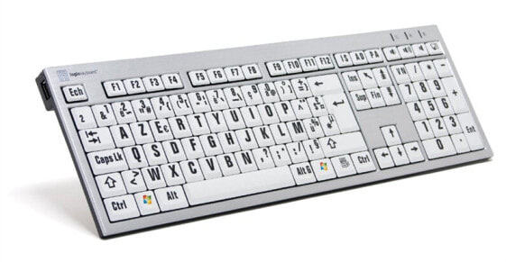 Logickeyboard LargePrint - Full-size (100%) - Wired - USB - ?ŽERTY - White