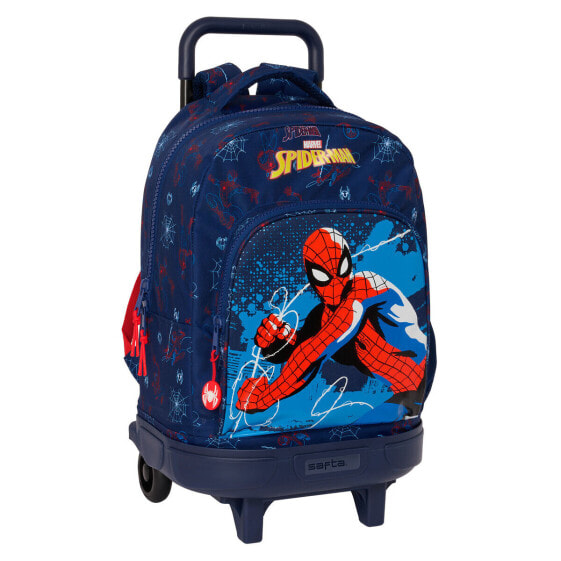 Детский рюкзак с колесиками Spider-Man Neon Темно-синий 33 х 45 х 22 см