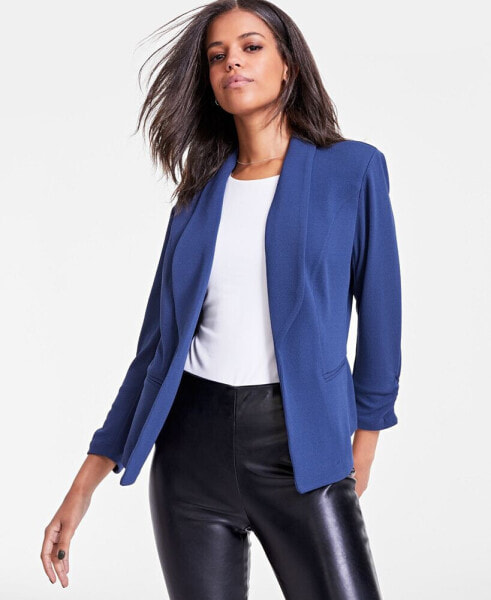 Women's Ruched 3/4-Sleeve Knit Blazer, Created for Macy's