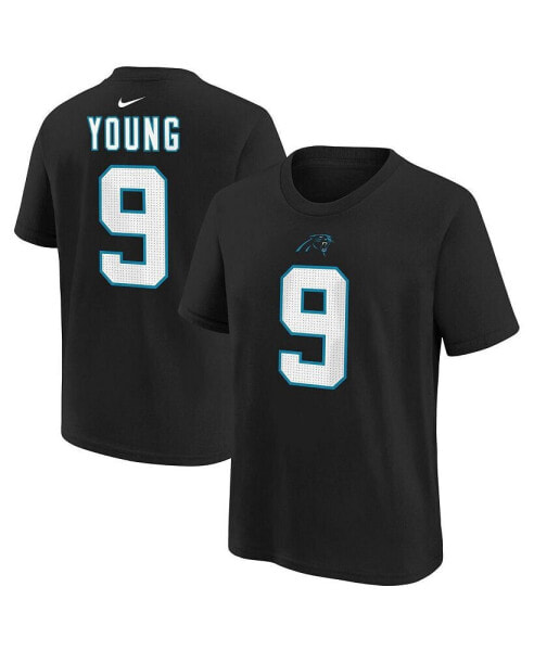 Preschool Boys and Girls Bryce Young Black Carolina Panthers 2023 NFL Draft First Round Pick Player Name and Number T-shirt