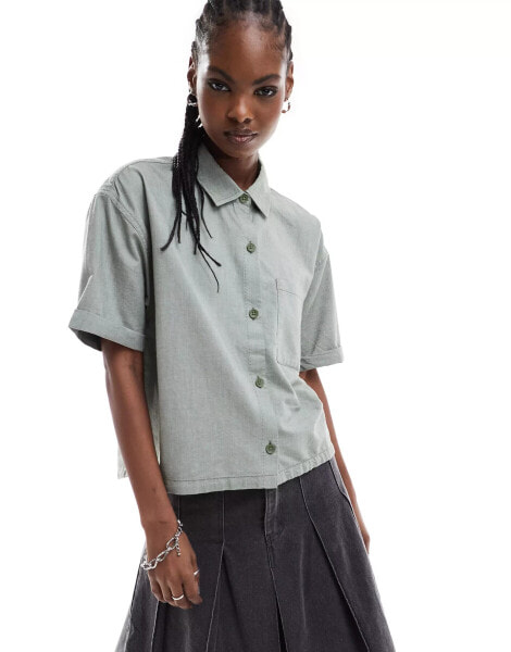 Vans mcmillan cropped shirt in khaki