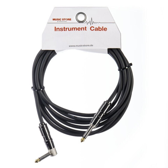 MUSIC STORE Instrument Cable Silent 90° 3m (Black)