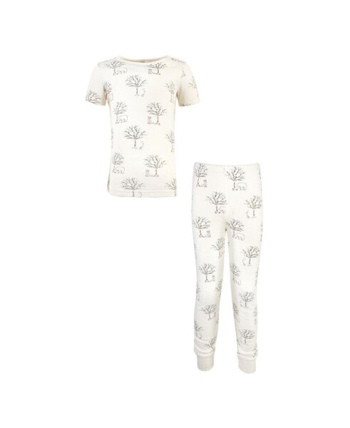 Baby Boys Baby Unisex Organic Cotton Tight-Fit Pajama Set, Birch Trees