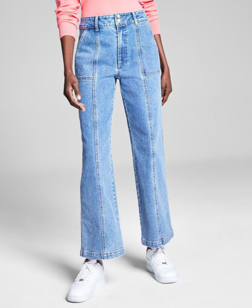 Women's Seam-Front Straight-Leg Jeans, Created for Macy's