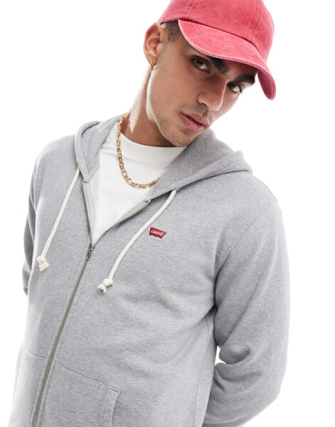 Levi's the original hallmark logo fullzip hoodie in grey marl