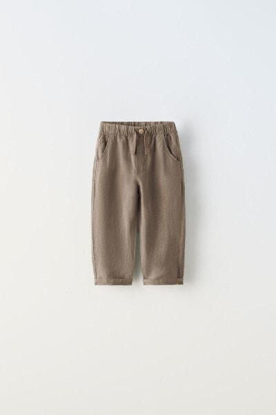 Linen blend trousers