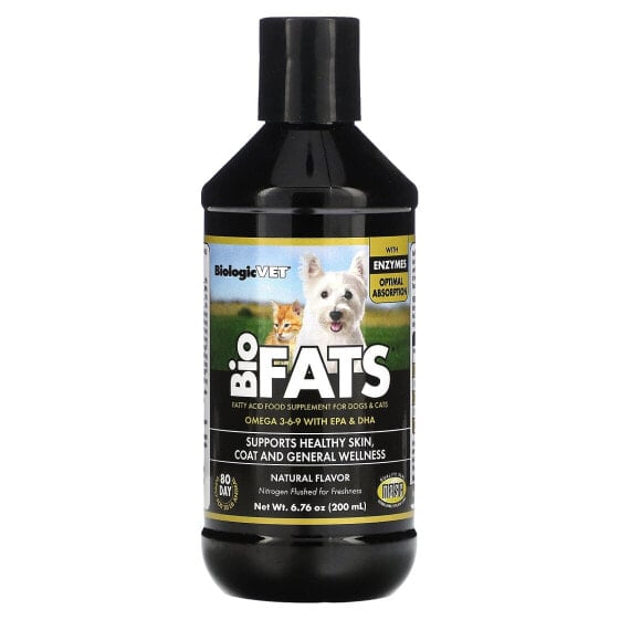 BiologicVet, BioFats, For Dogs & Cats, Natural, 6.76 oz (200 ml)