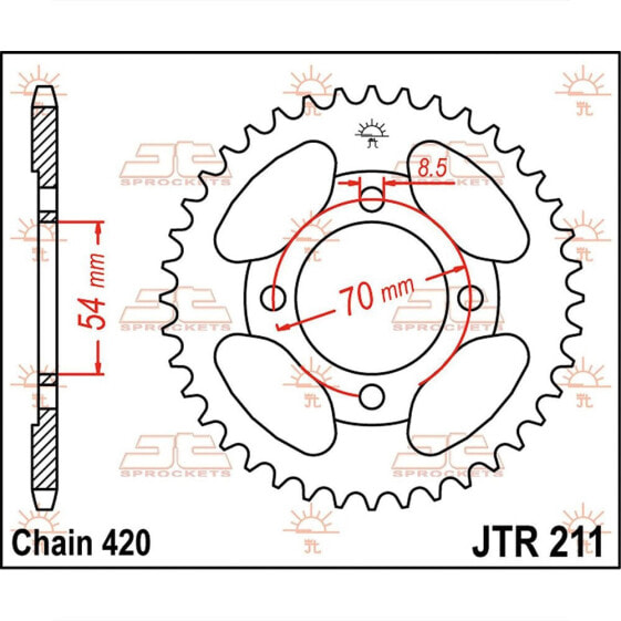 JT SPROCKETS 420 JTR211.42 Steel Rear Sprocket