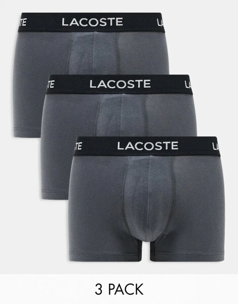 Lacoste 3 pack trunks in grey