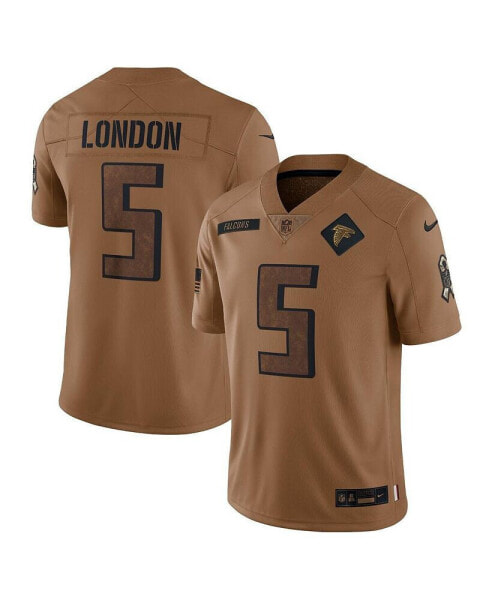 Men's Drake London Brown Distressed Atlanta Falcons 2023 Salute To Service Limited Jersey