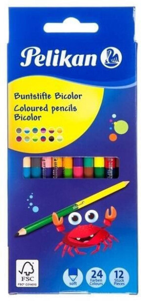 Цветные карандаши Pelikan двусторонние 12 штук 255836