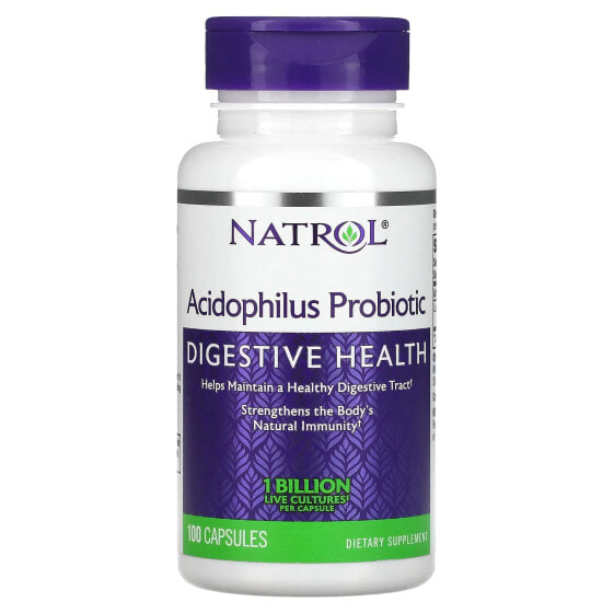 Natrol, пробиотик с ацидофильными бактериями, 1 млрд, 100 капсул