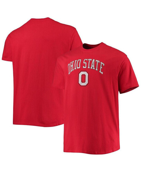 Men's Scarlet Ohio State Buckeyes Big and Tall Arch Over Wordmark T-shirt