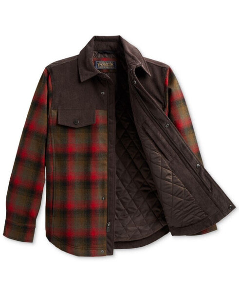 Men's Timberline Mixed-Media Plaid Water-Resistant Shirt Jacket