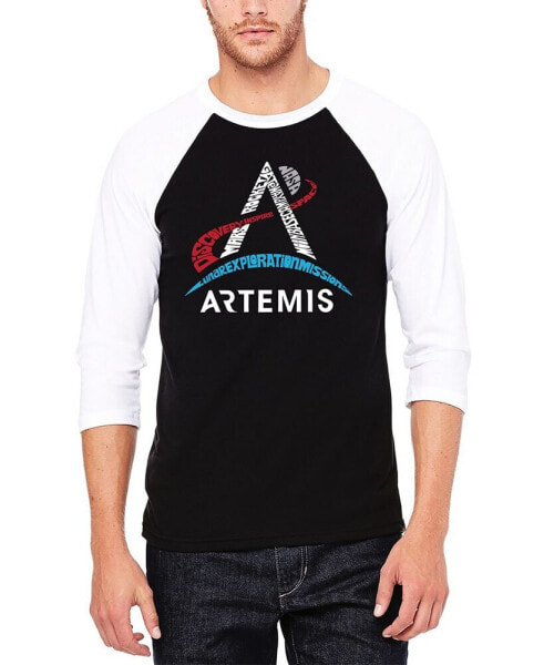 Men's NASA Artemis Logo Raglan Baseball Word Art T-shirt