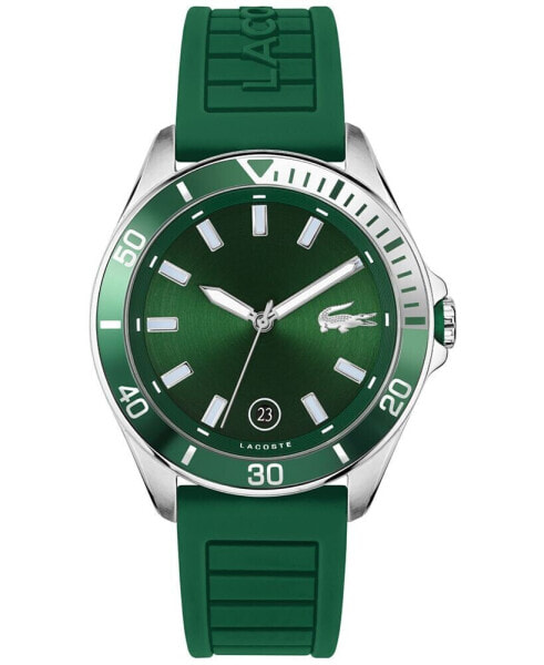 Часы и аксессуары Lacoste мужские Tiebreaker с зеленым силиконовым ремешком 43мм