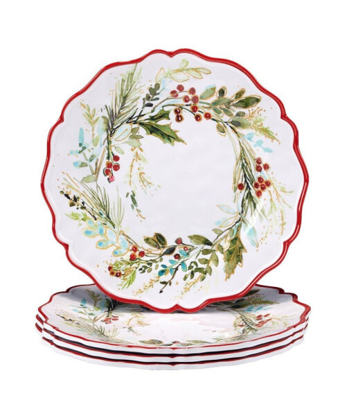 Christmas Gatherings Dinner Plates, Set of 4