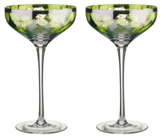 Бокалы для шампанского ARTLAND Tropical Leaves Champagner Untertassen x2