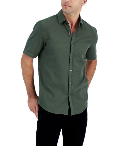 Men's Short-Sleeve Solid Textured Shirt, Created for Macy's  