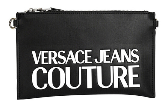 Черное женское чемодане для ношения на плече и перекладине VERSACE JEANS COUTURE LOGO E1VVBBMX-71413-899