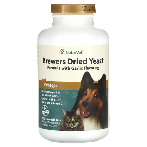 Brewers Dried Yeast + Omegas, For Dogs and Cats, 1,000 Chewable Tabs, 17.6 oz (500 g)