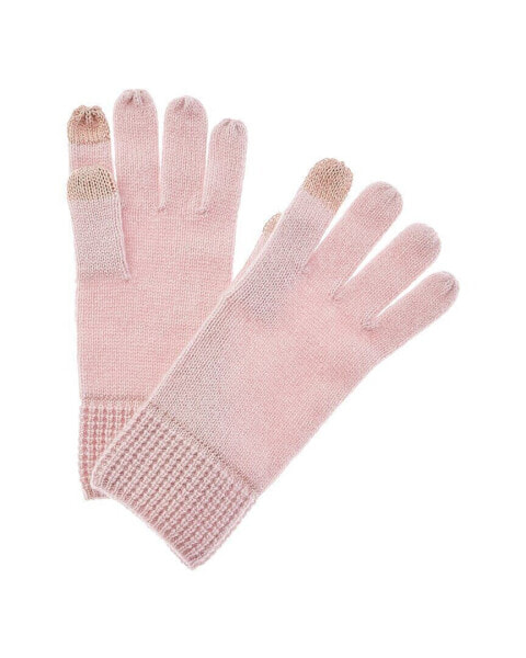 Amicale Cashmere Knit Jersey Cashmere Gloves Women's Pink