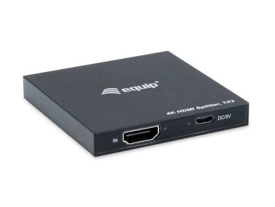 Equip 332715 - HDMI - 2x HDMI - 3840 x 2160 pixels - Black - Aluminium - 4K Ultra HD