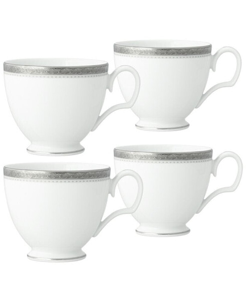 Charlotta Platinum 4 Piece Cups Set, Service for 4