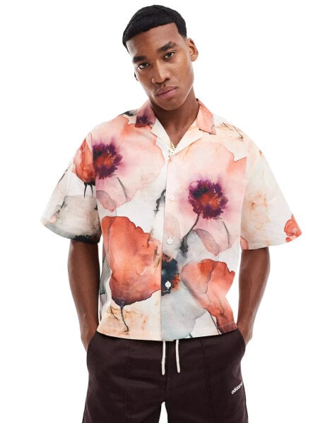 ASOS DESIGN oversized boxy shirt in all over floral print