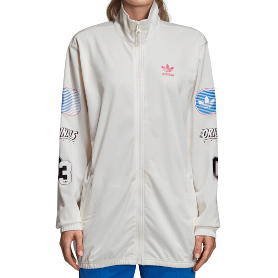 Adidas Originals Women's Athletic Track Jacket Chalk White-Red-Blue dh4196