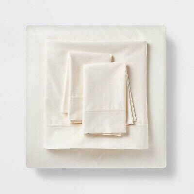 Twin/Twin XL 500 Thread Count Tri-Ease Solid Sheet Set Ivory - Threshold
