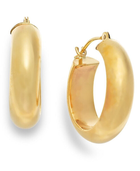 Wide Hoop Earrings in 10k Gold