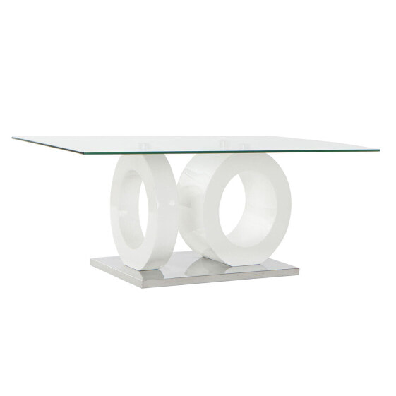 Кофейный столик DKD Home Decor Белый Прозрачный Деревянный Стеклянный Деревянный MDF 110 x 60 x 45 cm
