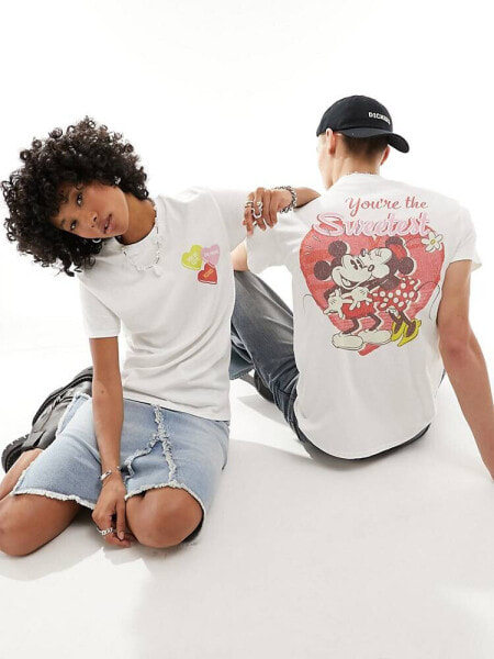 Reclaimed Vintage unisex Disney valentines licensed t-shirt in white