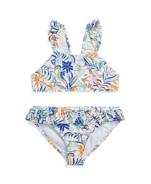 Toddler and Little Girls Tropical-Print Two-Piece Swimsuit