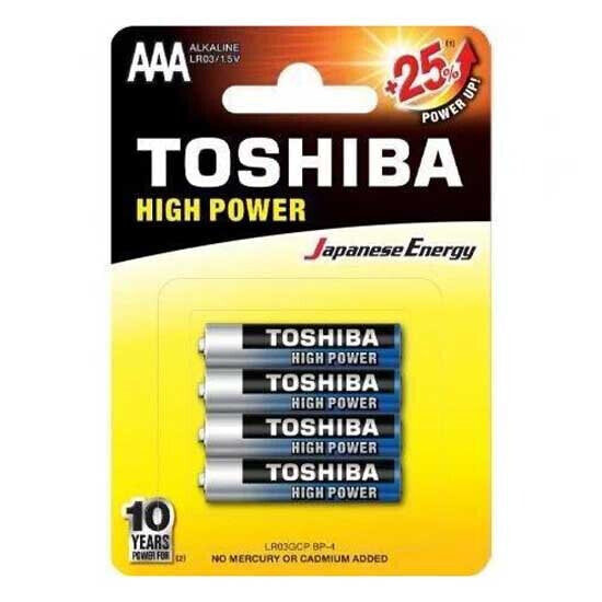 TOSHIBA High Power LR03 Pack AAA Alkaline Batteries 4 Units