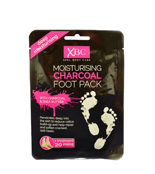 Xpel Moisturizing Charcoal Foot Pack Увлажняющие носки с активированным углем 1 пара