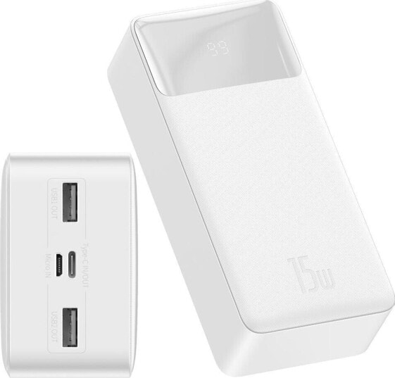 Powerbank Baseus Bipow Digital Display 15W 30000mAh Biały