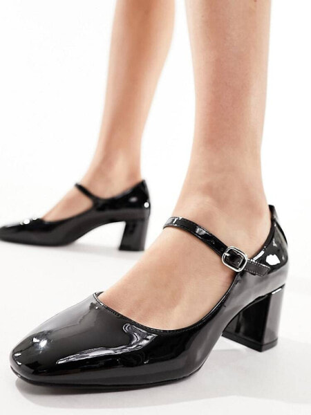 Mango mary jane heeled shoe in black