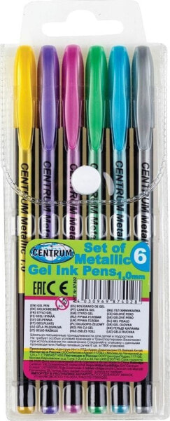 Ручки гелевые металлические Centrum 6 цветов 87402