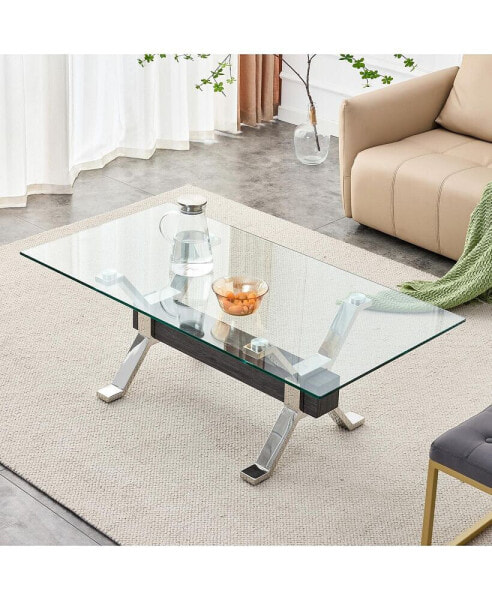 Contemporary Glass Coffee Table for Home and Office