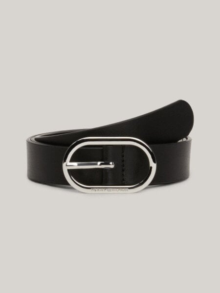 Leather Oval Buckle Belt