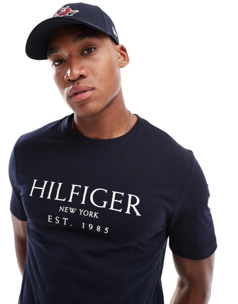 Tommy Hilfiger large logo t-shirt in navy