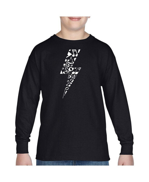 Boys Word Art Long Sleeve T-shirt - Lightning Bolt