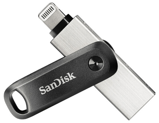 SanDisk iXpand, 64 GB, USB Type-A / Lightning, 3.2 Gen 2 (3.1 Gen 2), Swivel, Black, Silver