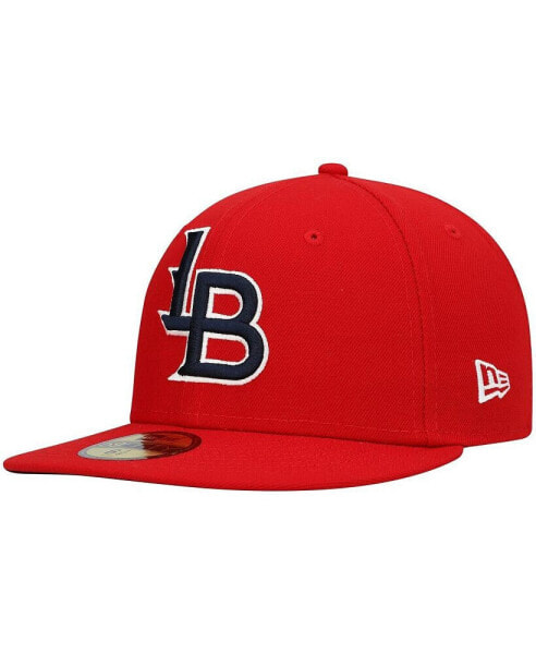 Гарнитур кепка New Era мужская красная Louisville Bats Authentic Collection Road 59FIFTY Fitted Hat