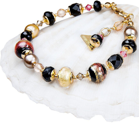 Mysterious Mystery bracelet with Lampglas pearls with 24 carat gold BP18