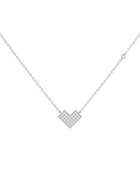 LuvMyJewelry one way Arrow Design Sterling Silver Diamond Women Necklace