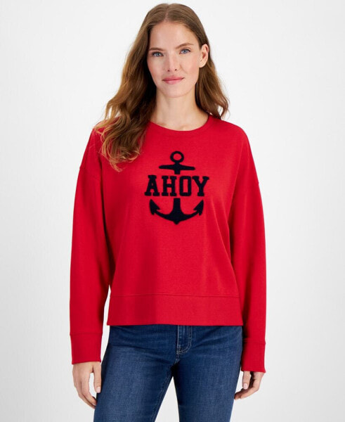 Women's Ahoy Anchor Crewneck Sweater